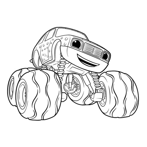 Ogurchik Car Coloring Page free printable Blaze and the Monster Machines Coloring Pages coloring page