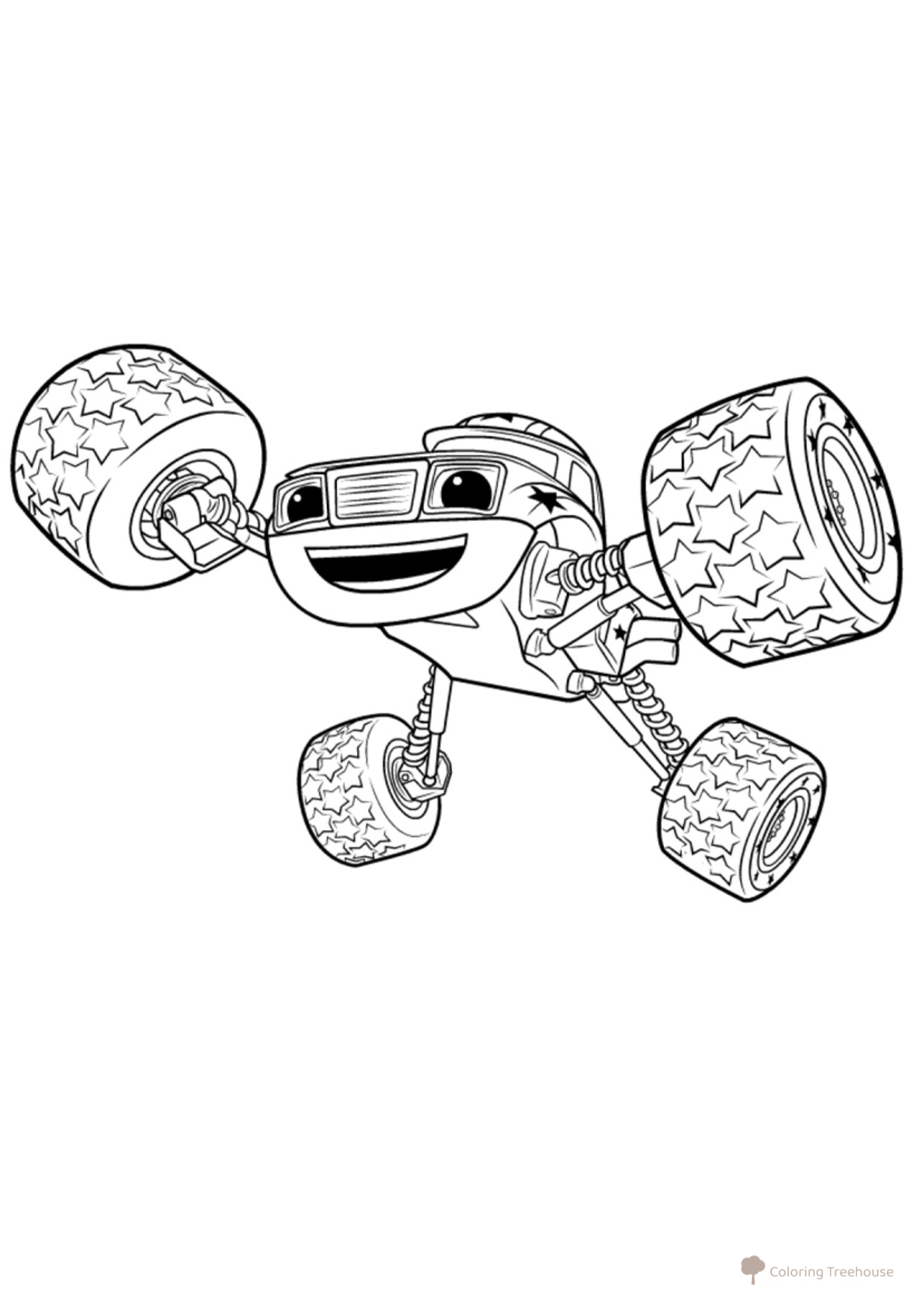 Página para colorear «Valiente» dibujo para colorear gratis de Páginas para colorear de Blaze y Monster Machines