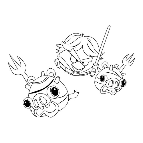 Angry Birds Star Wars Coloring Pages free printable Angry Birds Coloring Pages coloring page