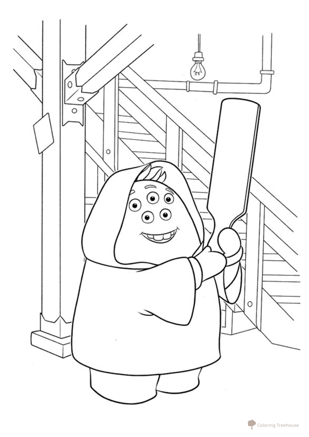 Scott Sklizli Coloring Page free printable Monsters University Coloring Pages coloring page