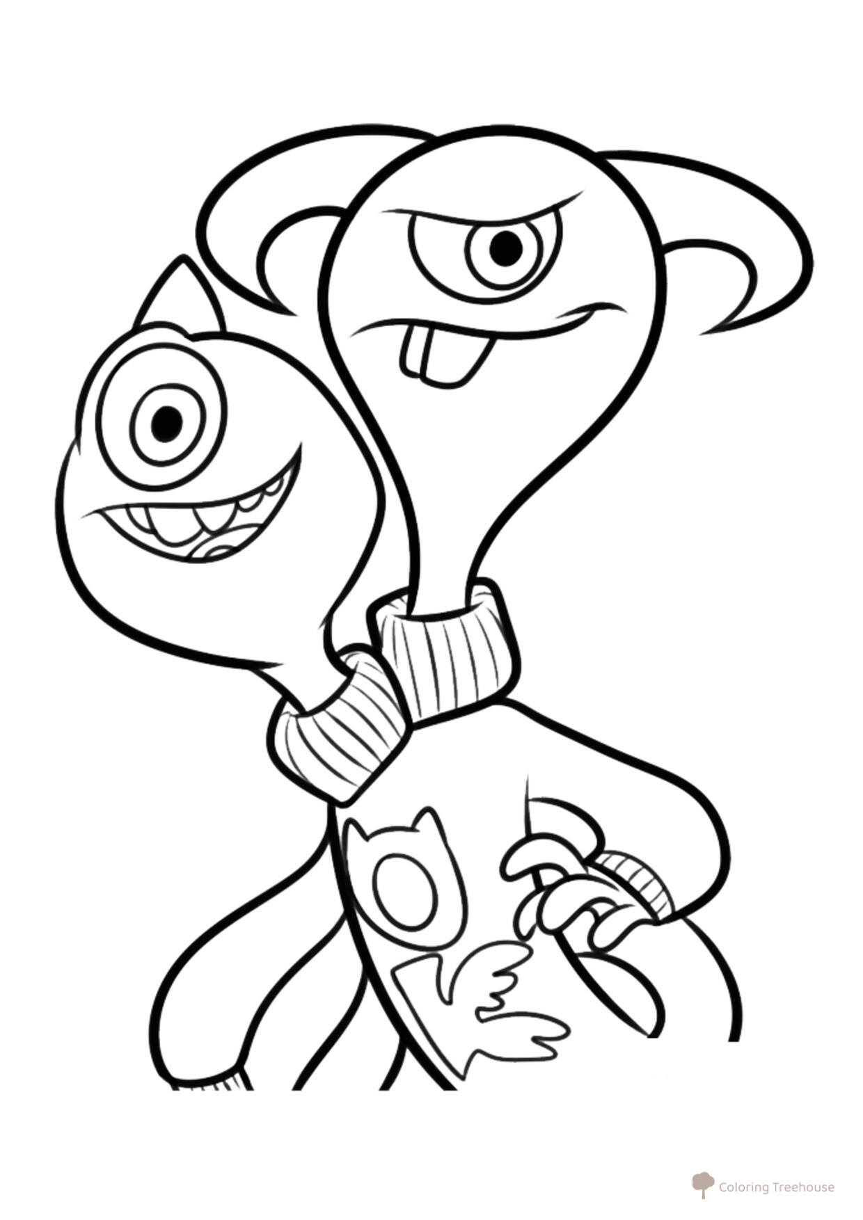 Página para colorear: Terry y Terry Perry dibujo para colorear gratis de Páginas para colorear de Monsters University