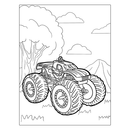 Página para colorear «Hot-Wheels Monster Truck» dibujo para colorear gratis de Páginas para colorear de Monster Truck