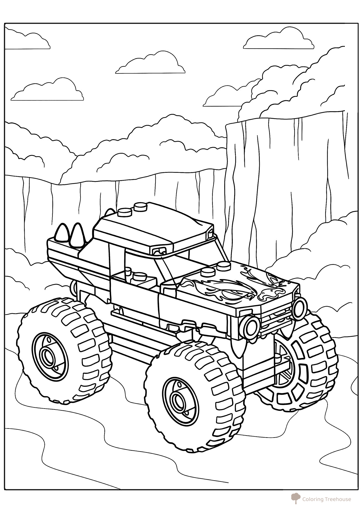 Página para colorear «Lego Monster Truck» dibujo para colorear gratis de Páginas para colorear de Monster Truck