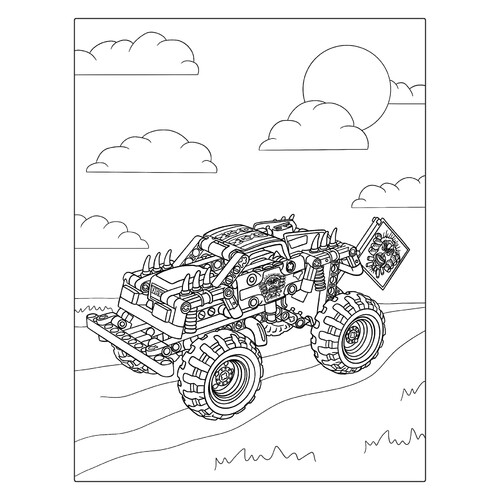 Página para colorear «Lego Techno Monster Truck» dibujo para colorear gratis de Páginas para colorear de Monster Truck