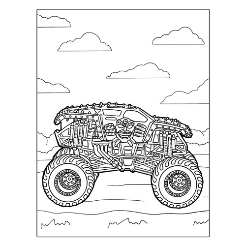 Página para colorear «Max-D Monster Truck» dibujo para colorear gratis de Páginas para colorear de Monster Truck