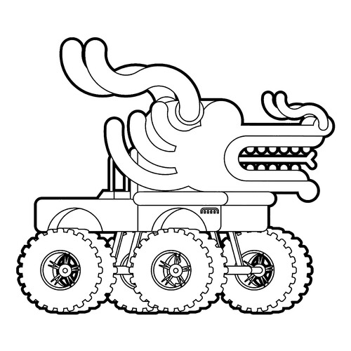 Página para colorear «Monstruo Camión Dragón» dibujo para colorear gratis de Páginas para colorear de Monster Truck