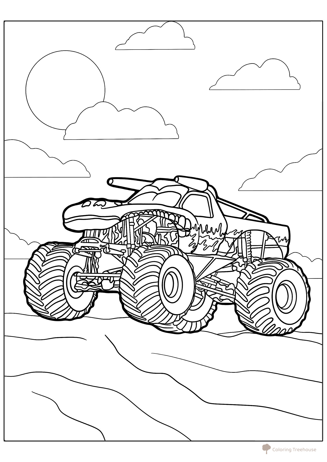 El Toro Loco Monster Truck Coloring Page free printable Monster Truck Coloring Pages coloring page