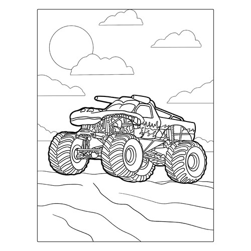 Página para colorear «Monster Truck El Toro Loco» dibujo para colorear gratis de Páginas para colorear de Monster Truck
