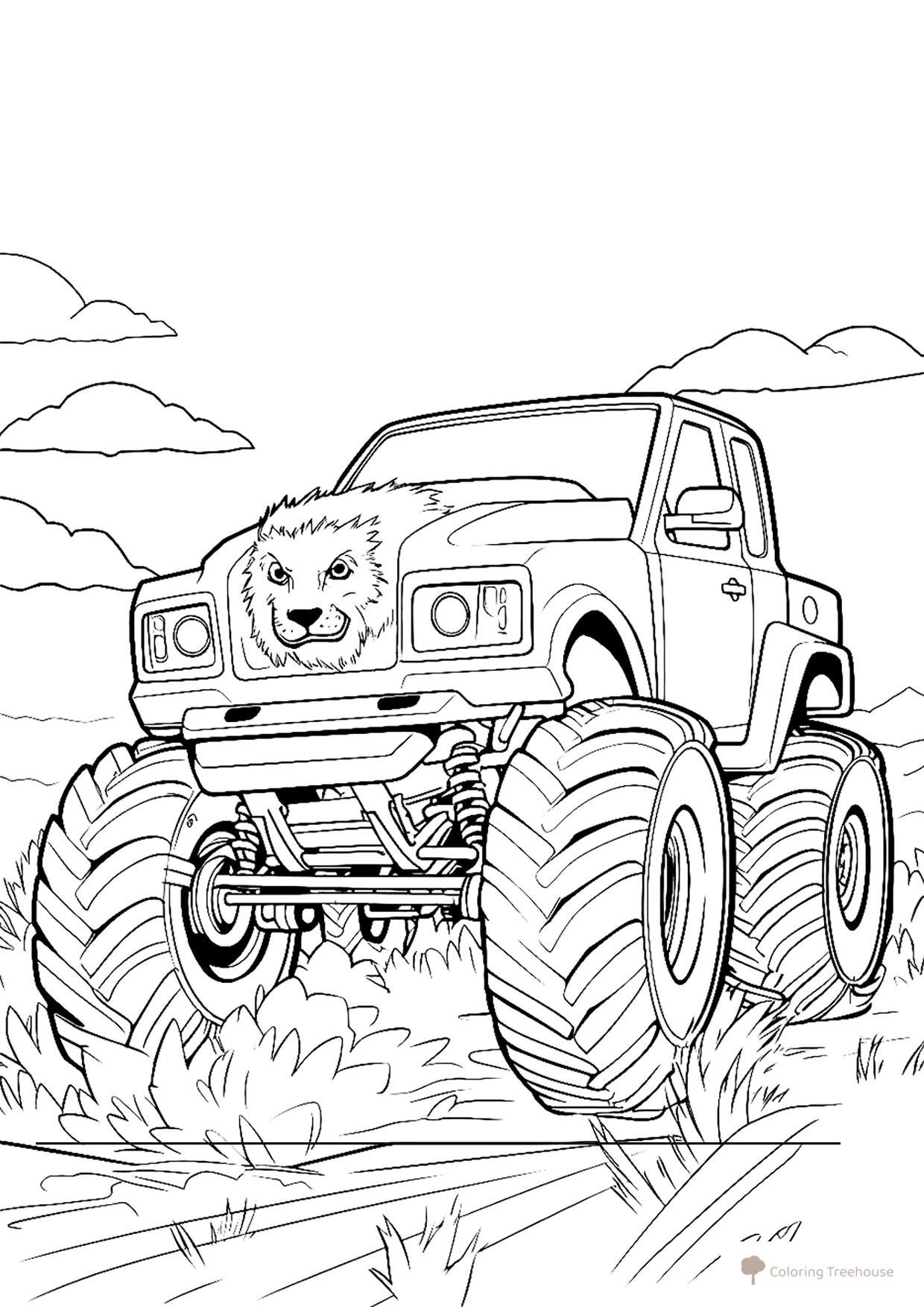 Página para colorear «Monster Truck León» dibujo para colorear gratis de Páginas para colorear de Monster Truck