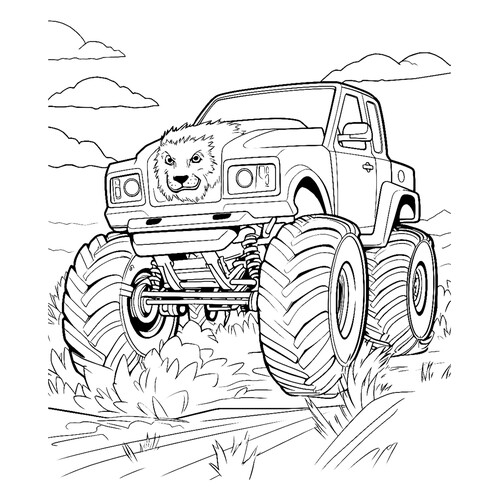 Página para colorear «Monster Truck León» dibujo para colorear gratis de Páginas para colorear de Monster Truck