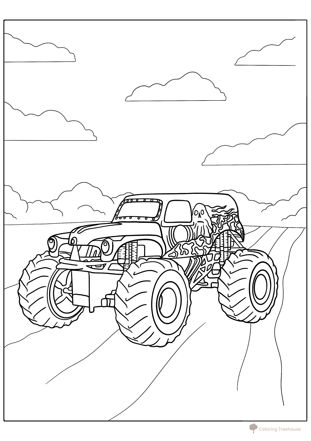 Página para colorear «Monster Truck Sepulturero» dibujo para colorear gratis de Páginas para colorear de Monster Truck