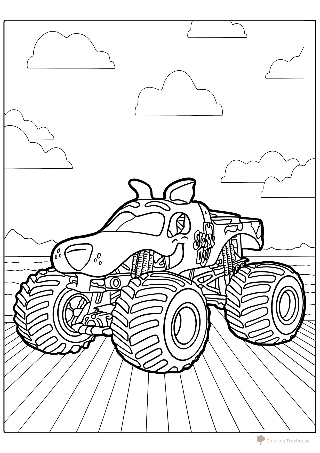 Página para colorear «Monster Truck Scooby-Doo» dibujo para colorear gratis de Páginas para colorear de Monster Truck