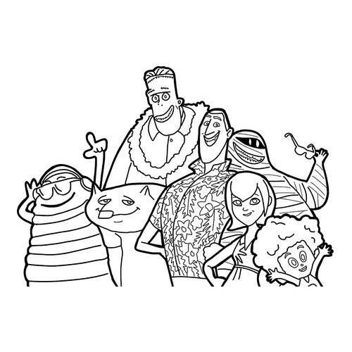 Página para colorear: Los monstruos se van de vacaciones dibujo para colorear gratis de Páginas para colorear de Monstruos en vacaciones 3: El llamado del mar