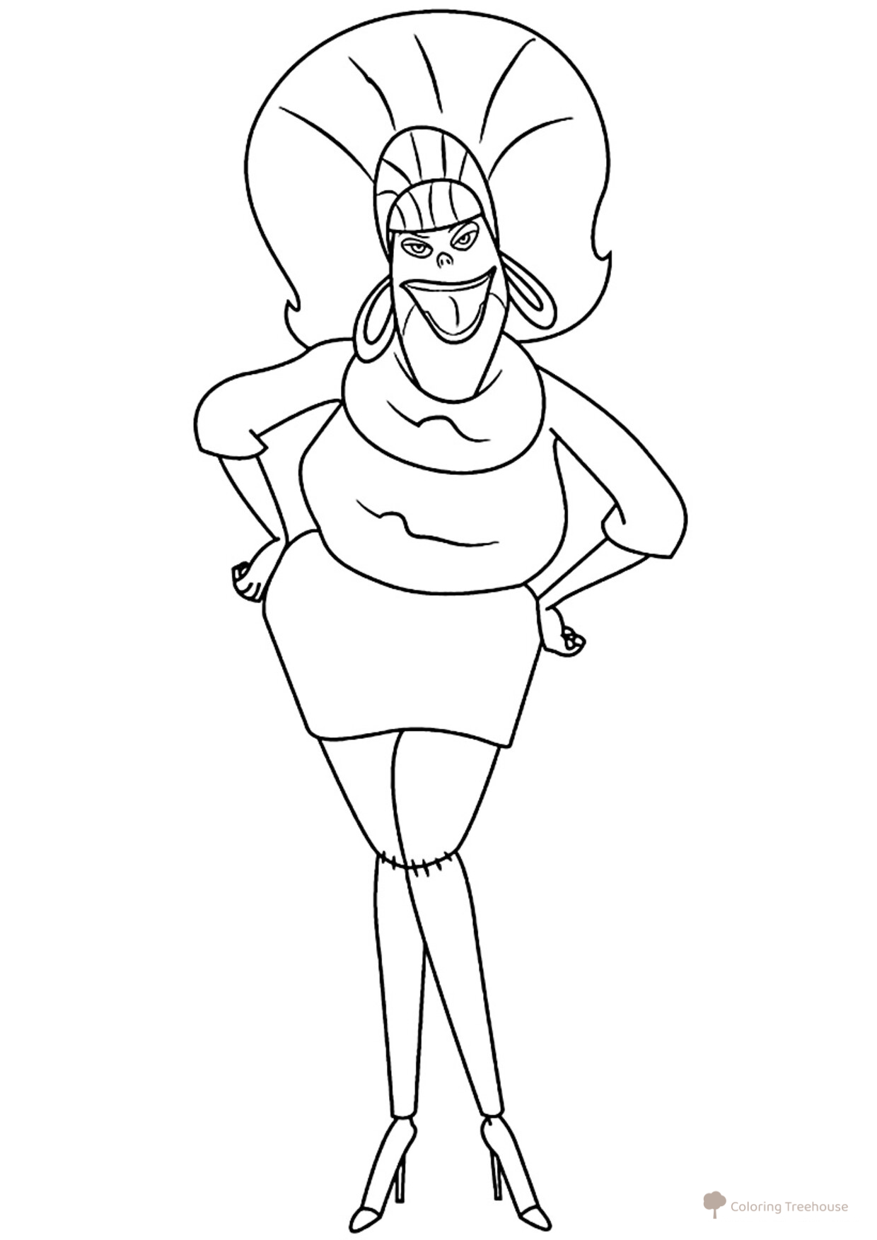 Dibujo para colorear: Yunis de Monstruos en las Vacaciones dibujo para colorear gratis de Páginas para colorear de Monstruos en vacaciones 3: El llamado del mar