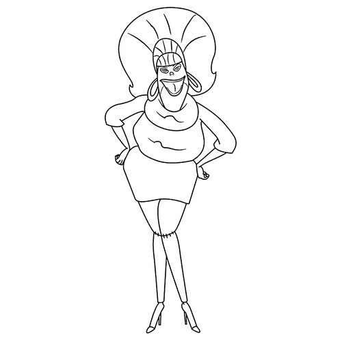 Dibujo para colorear: Yunis de Monstruos en las Vacaciones dibujo para colorear gratis de Páginas para colorear de Monstruos en vacaciones 3: El llamado del mar