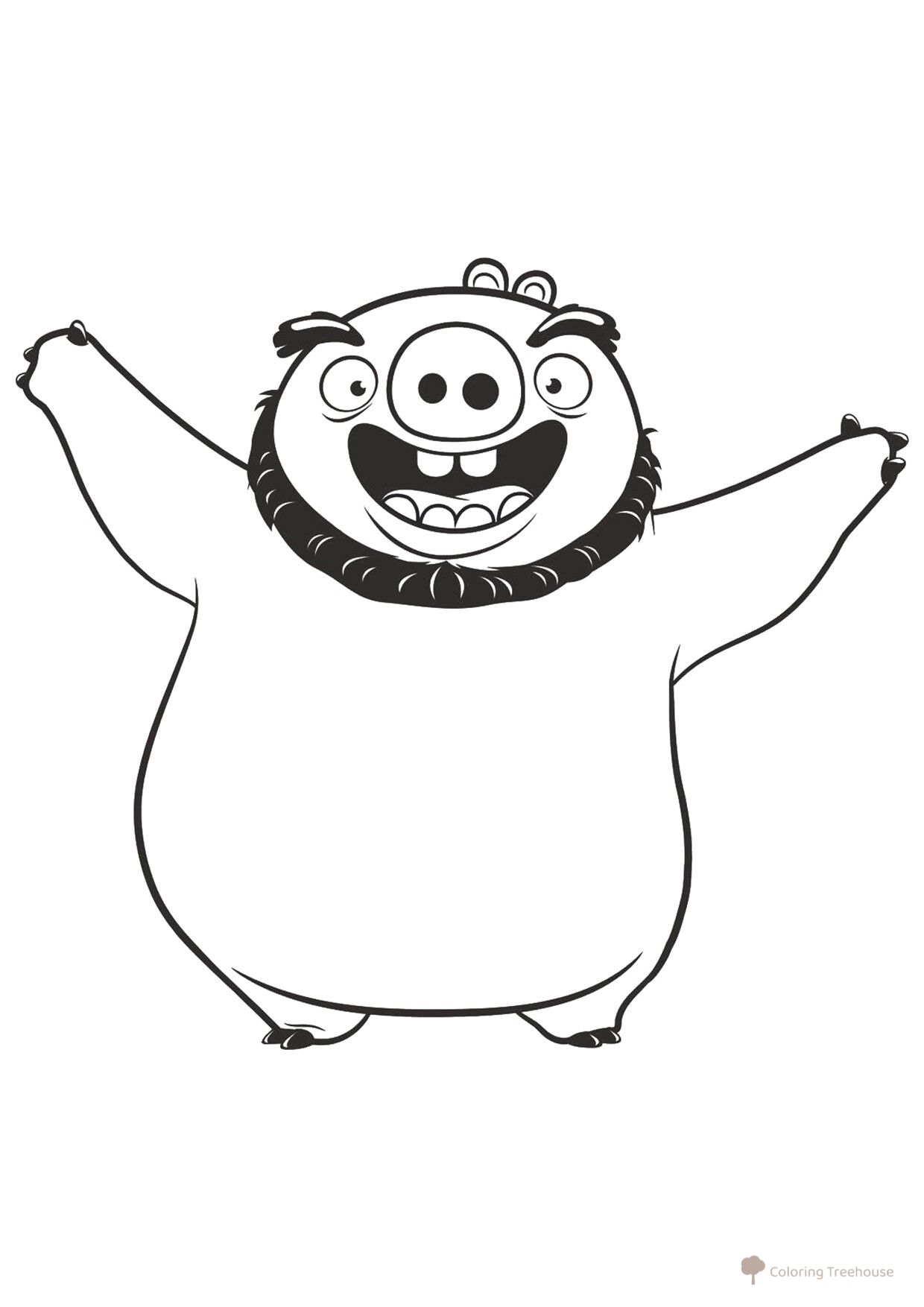 Leonard the Pig Coloring Page free printable Angry Birds Coloring Pages coloring page