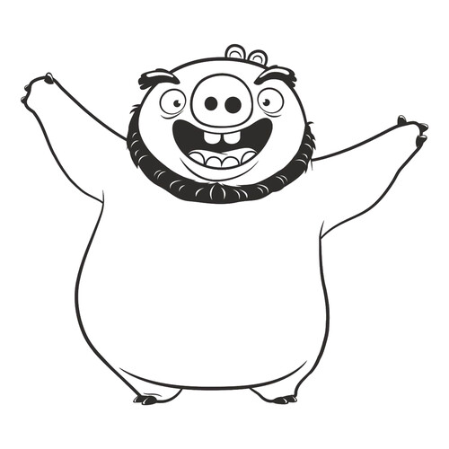 Leonard the Pig Coloring Page free printable Angry Birds Coloring Pages coloring page