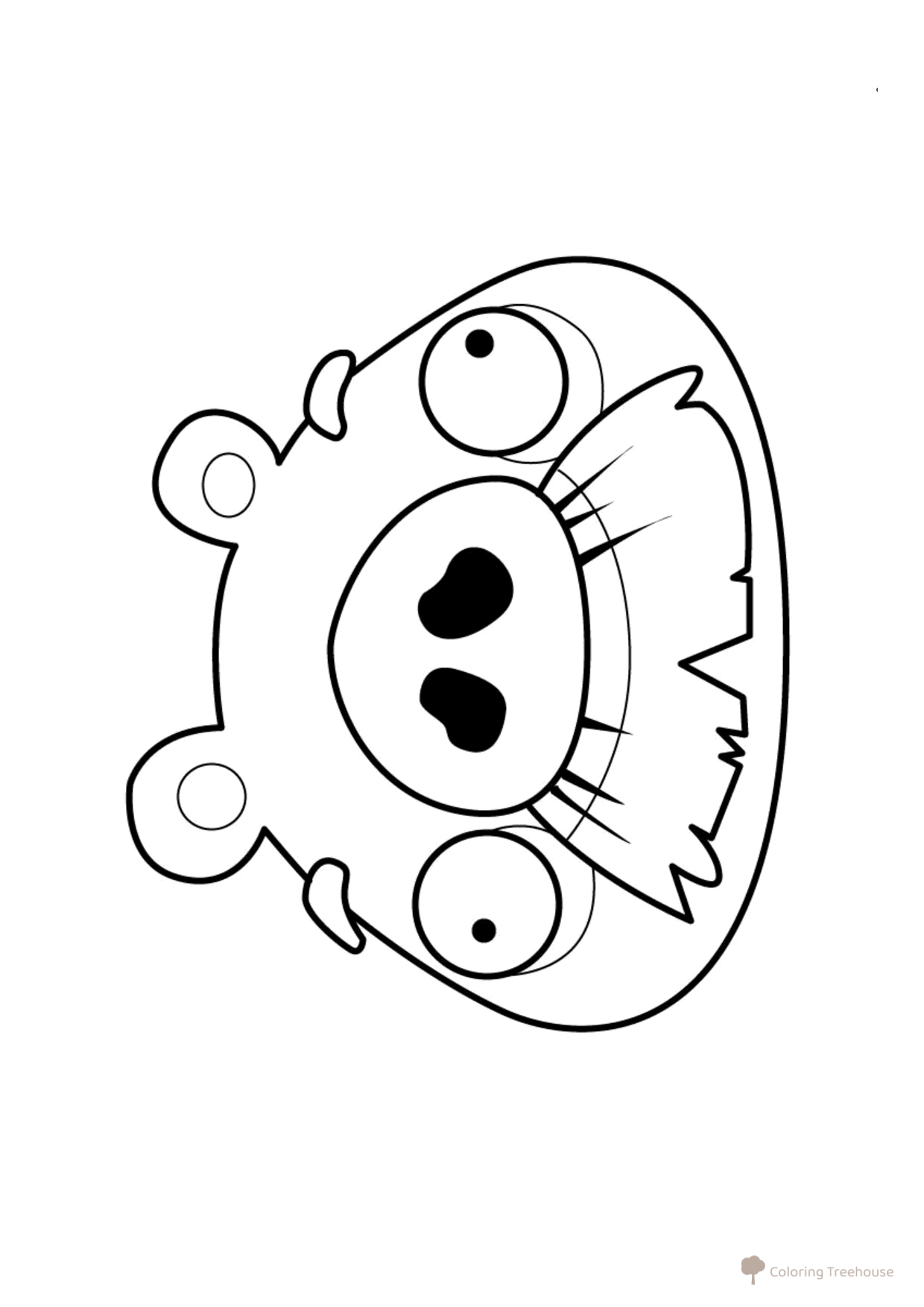 Página para colorear 'Cerdo Bigote Barón' dibujo para colorear gratis de Páginas para colorear de Angry Birds