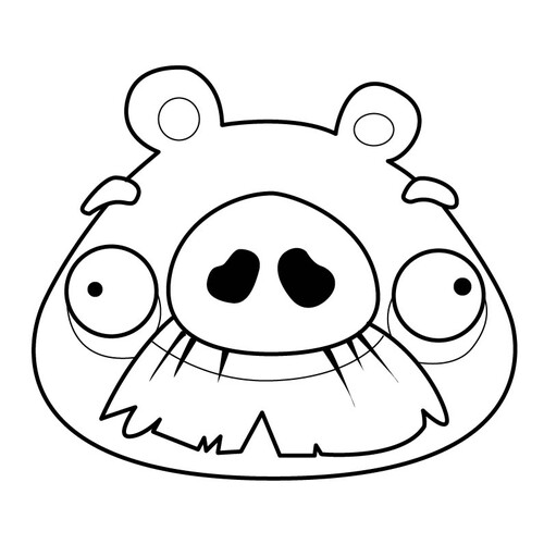 Mustachioed Baron Pig Coloring Page free printable Angry Birds Coloring Pages coloring page