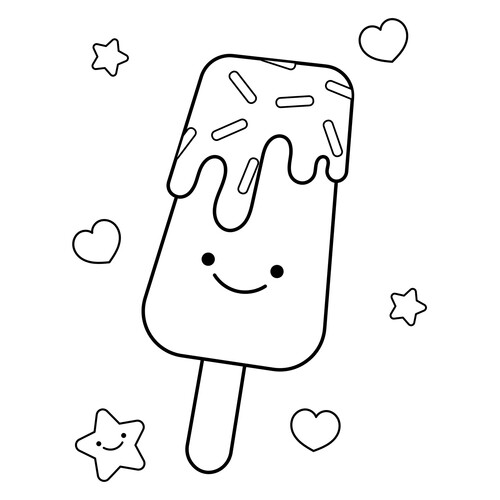 Cheerful Eskimo Ice Cream Coloring Page free printable Ice Cream Coloring Pages coloring page