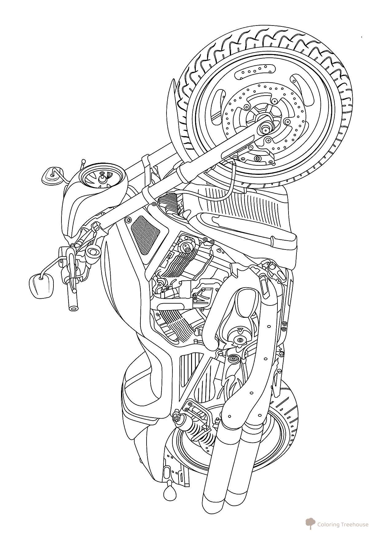 Chopper Motorcycle Coloring Page free printable Motorcycle Coloring Pages coloring page