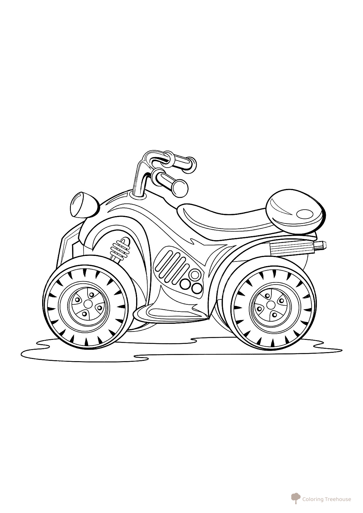 ATV (Quad Bike) Coloring Page free printable Motorcycle Coloring Pages coloring page