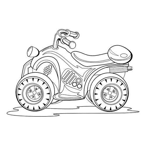 ATV (Quad Bike) Coloring Page free printable Motorcycle Coloring Pages coloring page