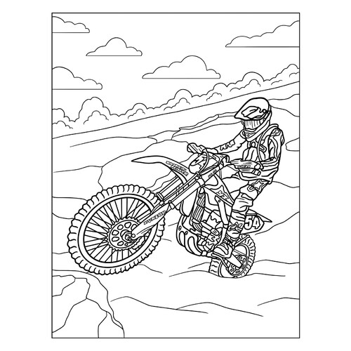 Dunlop Motocross Coloring Page free printable Motorcycle Coloring Pages coloring page