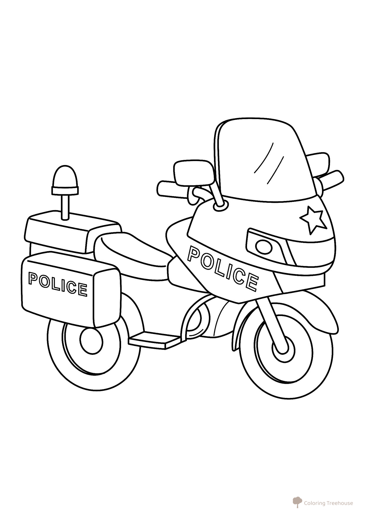 Police Motorcycle Coloring Page free printable Motorcycle Coloring Pages coloring page