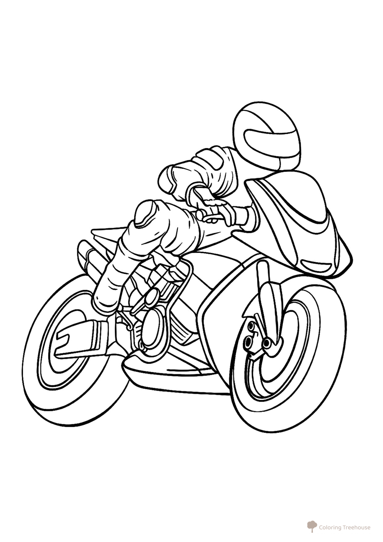 Racing Motorcycle Coloring Page free printable Motorcycle Coloring Pages coloring page