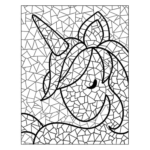 Página para colorear «Mosaico de unicornio» dibujo para colorear gratis de Páginas para colorear estilo mosaico