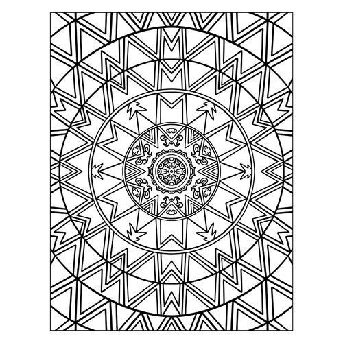 Página para colorear «Mosaico caleidoscopio» dibujo para colorear gratis de Páginas para colorear estilo mosaico