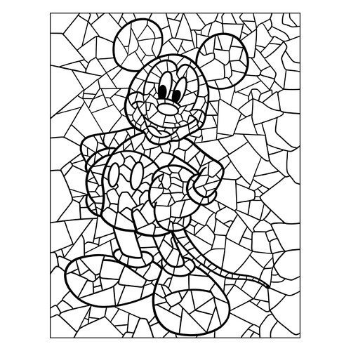 Dibujo para colorear «Mosaico de Mickey Mouse» dibujo para colorear gratis de Páginas para colorear estilo mosaico