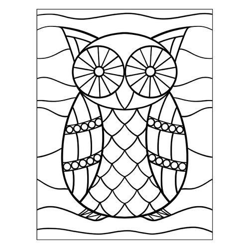 Página para colorear «Mosaico: lechuza» dibujo para colorear gratis de Páginas para colorear estilo mosaico