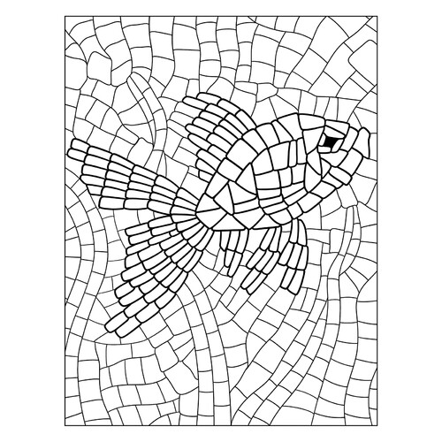 Página para colorear «Mosaico Pez Dorado» dibujo para colorear gratis de Páginas para colorear estilo mosaico