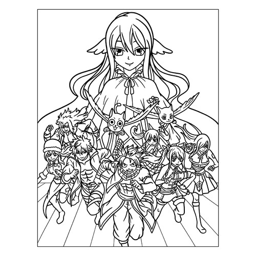 Página para colorear «Fairy Tail» (аниме) dibujo para colorear gratis de Páginas para colorear de anime