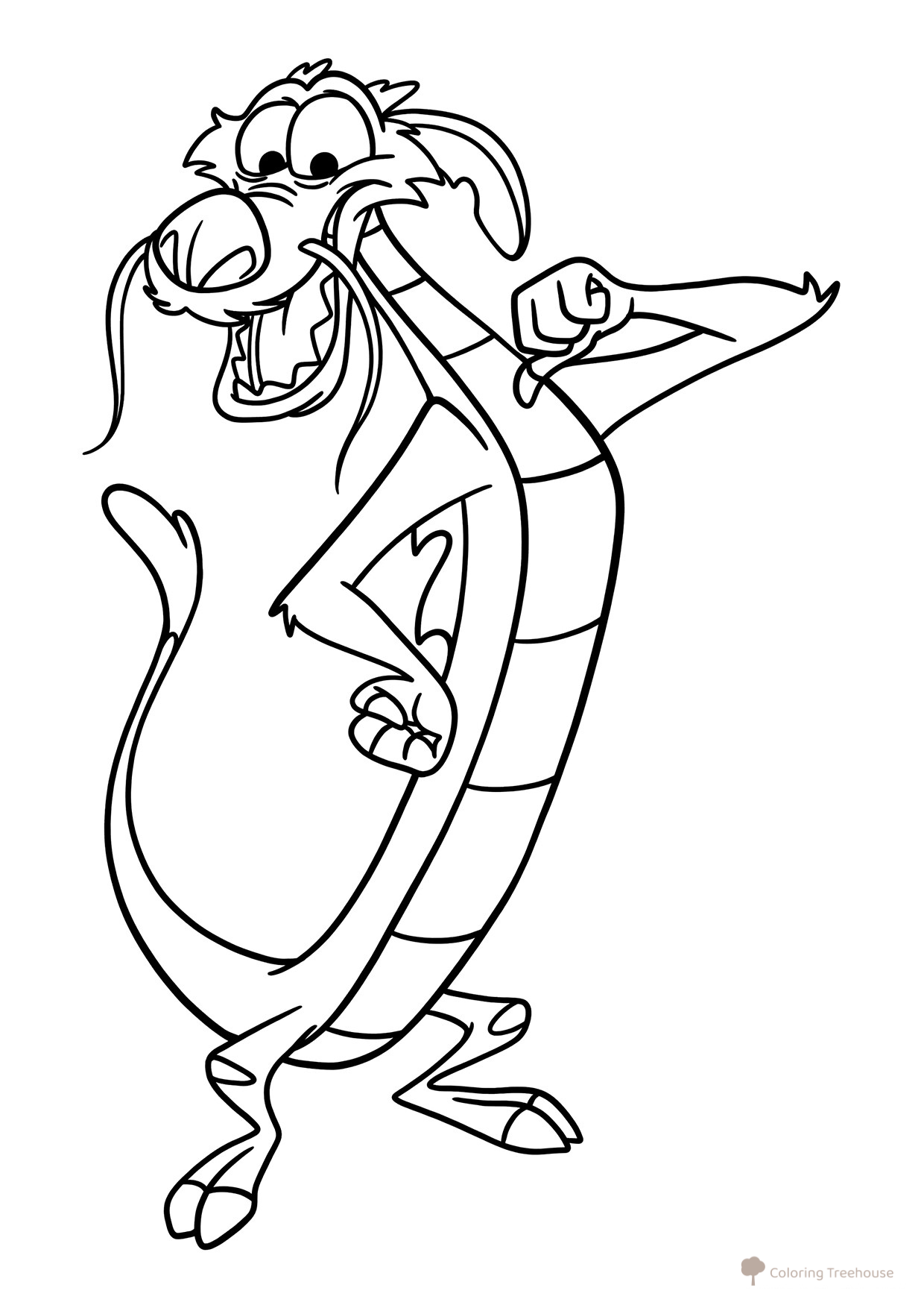 Mushu Dragon Coloring Page free printable Mulan Coloring Pages coloring page