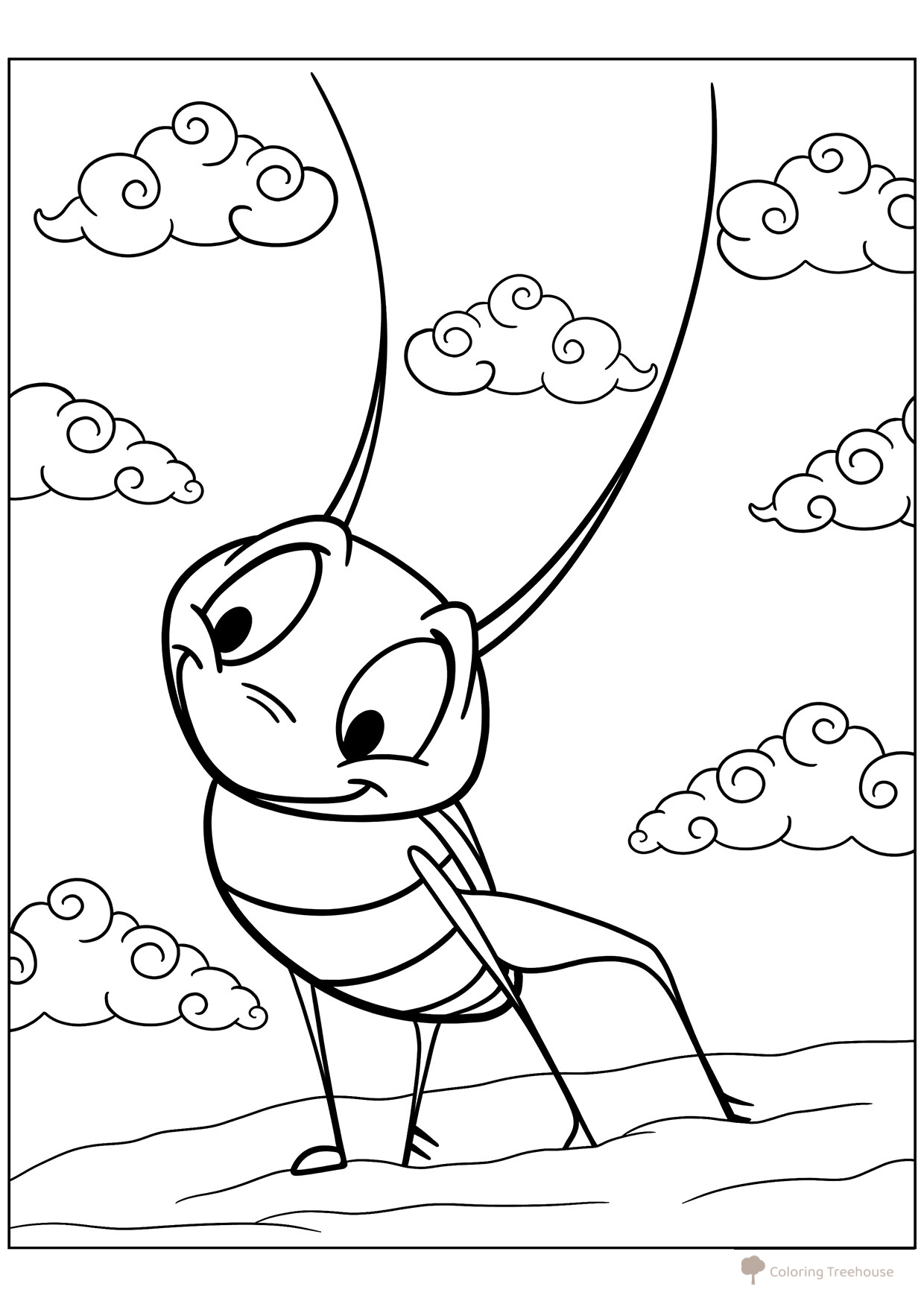 Página para colorear Cri-Ki de Mulán dibujo para colorear gratis de Páginas para colorear de Mulán