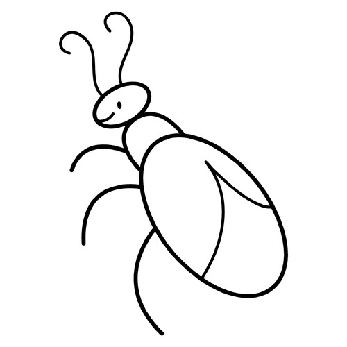 Shiny Black Oil Beetle Coloring Page free printable Insect Coloring Pages for Toddlers coloring page