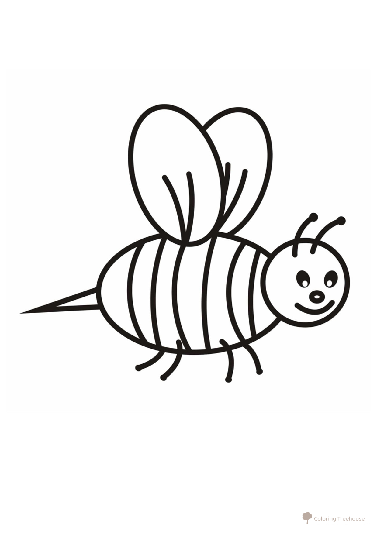 Páginas para colorear: Abejita dibujo para colorear gratis de Páginas para colorear de insectos para niños pequeños