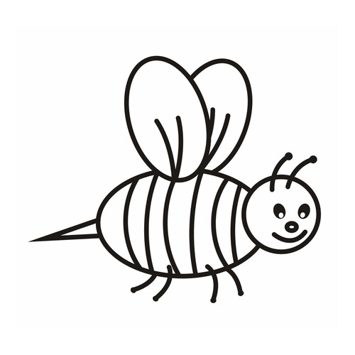 Páginas para colorear: Abejita dibujo para colorear gratis de Páginas para colorear de insectos para niños pequeños