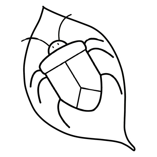 Shield Bug on a Leaf Coloring Page free printable Insect Coloring Pages for Toddlers coloring page