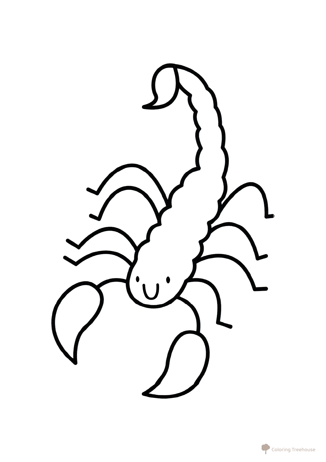 Scorpion with Stinger Coloring Page free printable Insect Coloring Pages for Toddlers coloring page