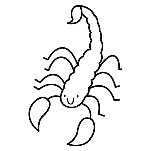 Scorpion with Stinger Coloring Page free printable Insect Coloring Pages for Toddlers coloring page