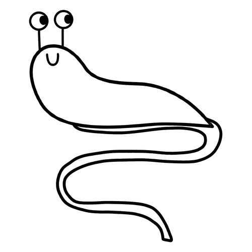 Slug Sliding on Slime Coloring Page free printable Insect Coloring Pages for Toddlers coloring page