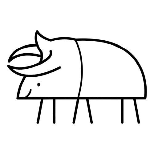 Minotaur Beetle with Three Horns Coloring Page free printable Insect Coloring Pages for Toddlers coloring page