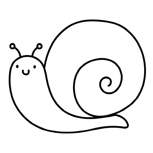 Snail with Antennae Coloring Page for Little Ones free printable Insect Coloring Pages for Toddlers coloring page