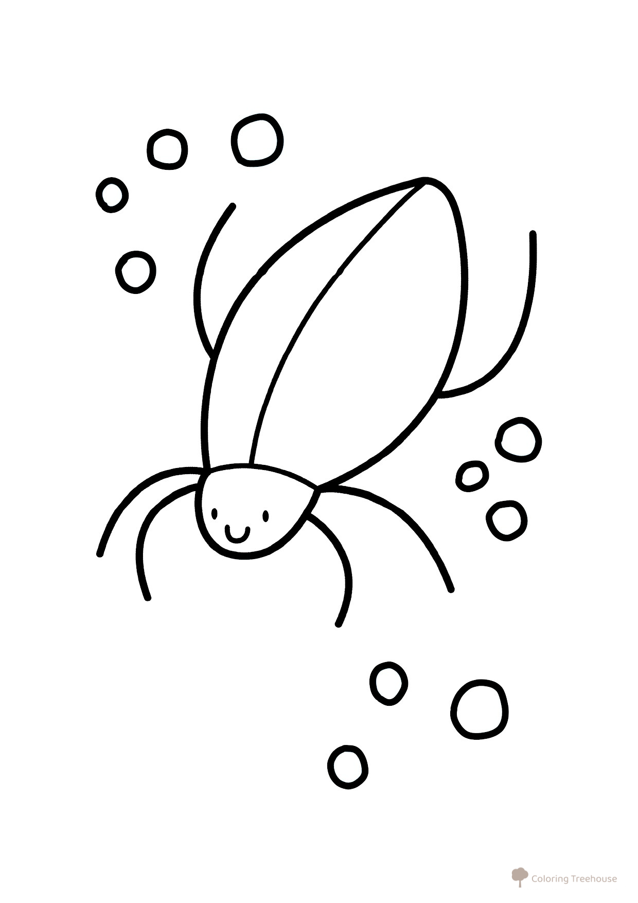 Diving Beetle Coloring Page — Lives Under Water free printable Insect Coloring Pages for Toddlers coloring page