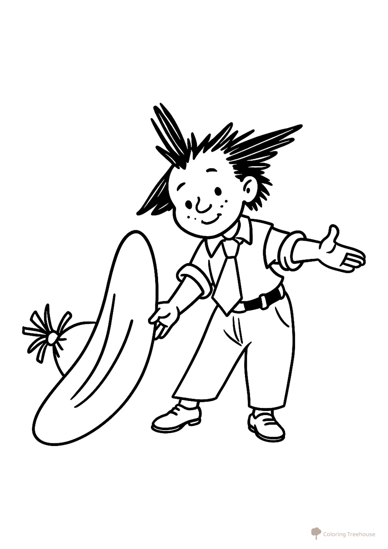 Neznaika Taking Off His Hat Coloring Page free printable Neznaika Coloring Pages coloring page