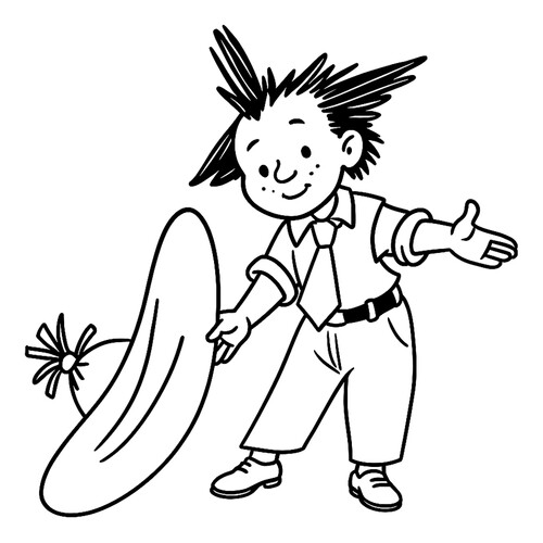 涂色页 “小不点脱帽子” 免费可打印顽皮小不点(Незнайка)涂色页涂色页